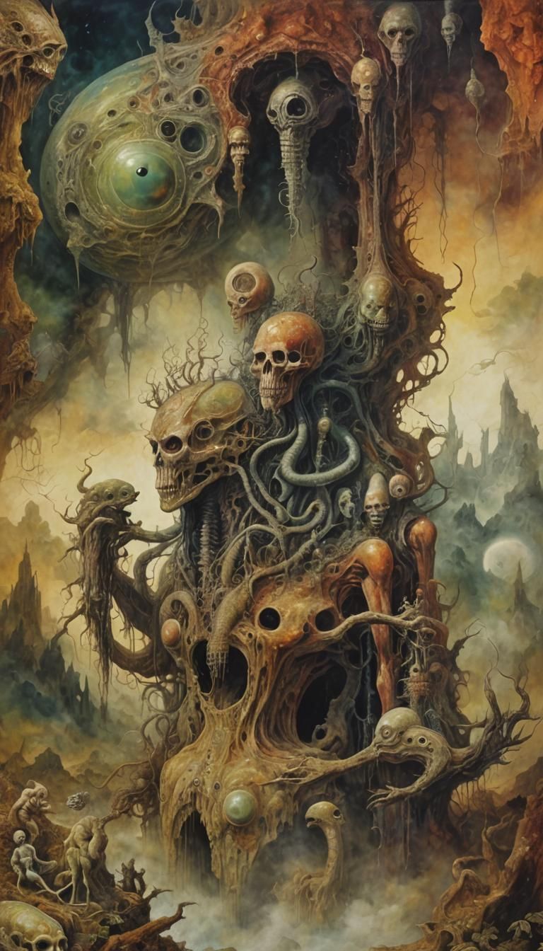 Psychedelic Dreamplay: A Surreal Fantasy Painting