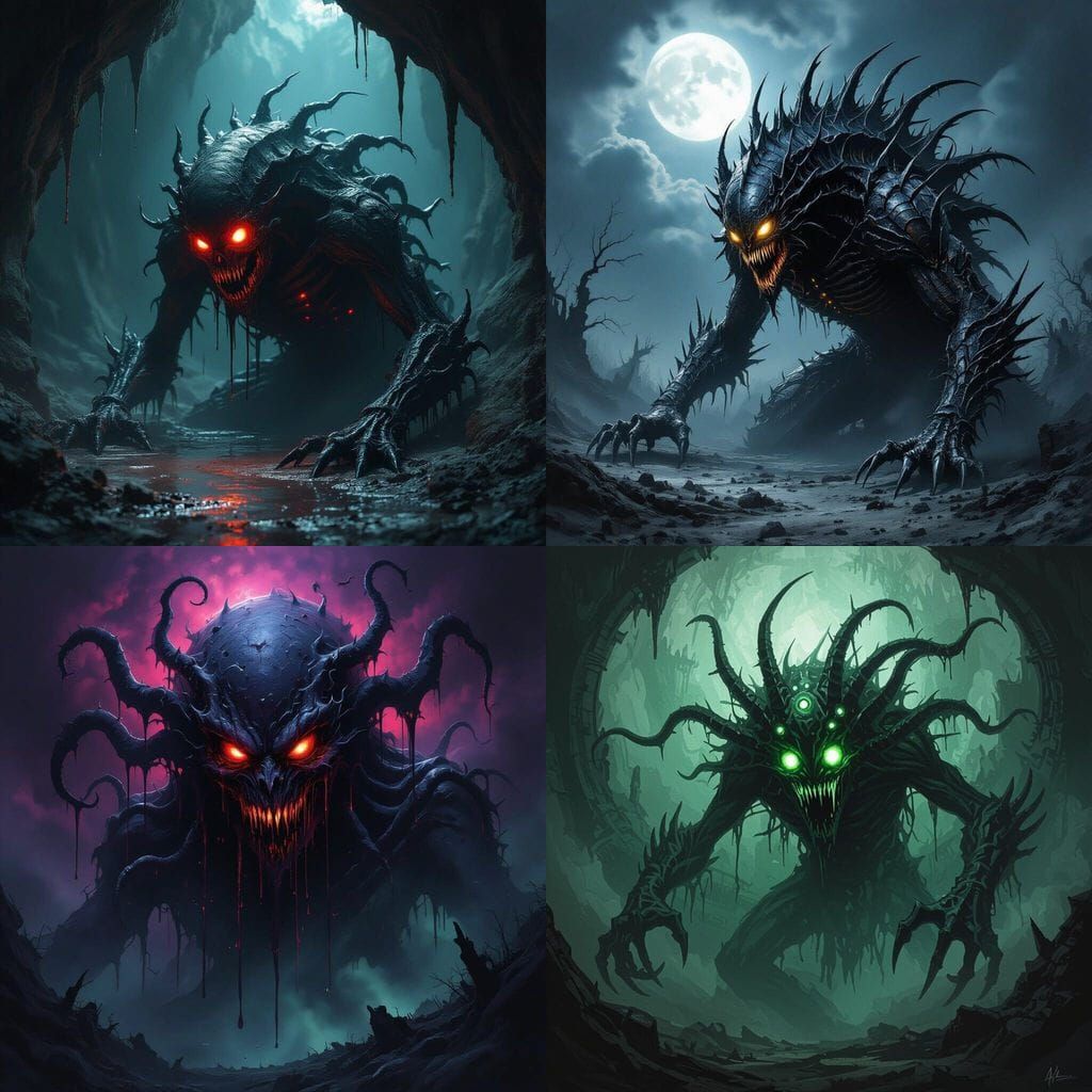 Nightmarish Creature Emerges from Darkness