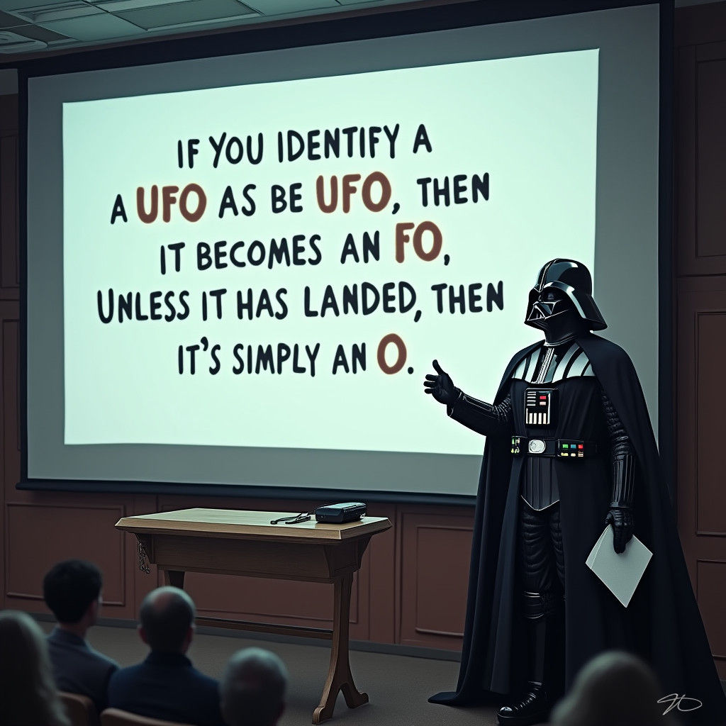Darth Vader Delivers a Lecture on the Art of Labeling UFOs