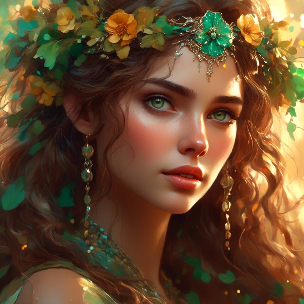 Stunning Woman Portrait with Ethereal Glow in Fantasy Art