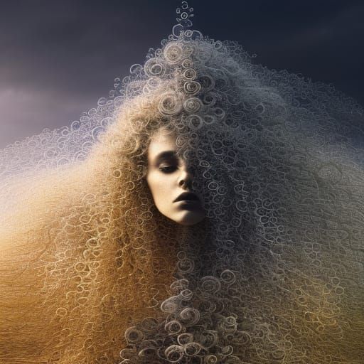 Abstract Spirals, Flowers and Waves in Dark Aesthetic