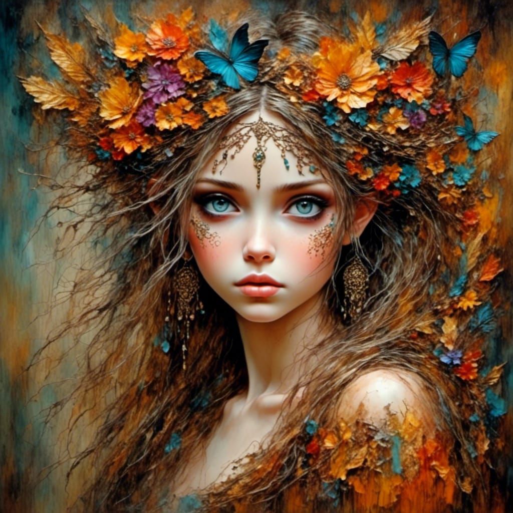 Zodiac Aries Female in Rembrandt Style