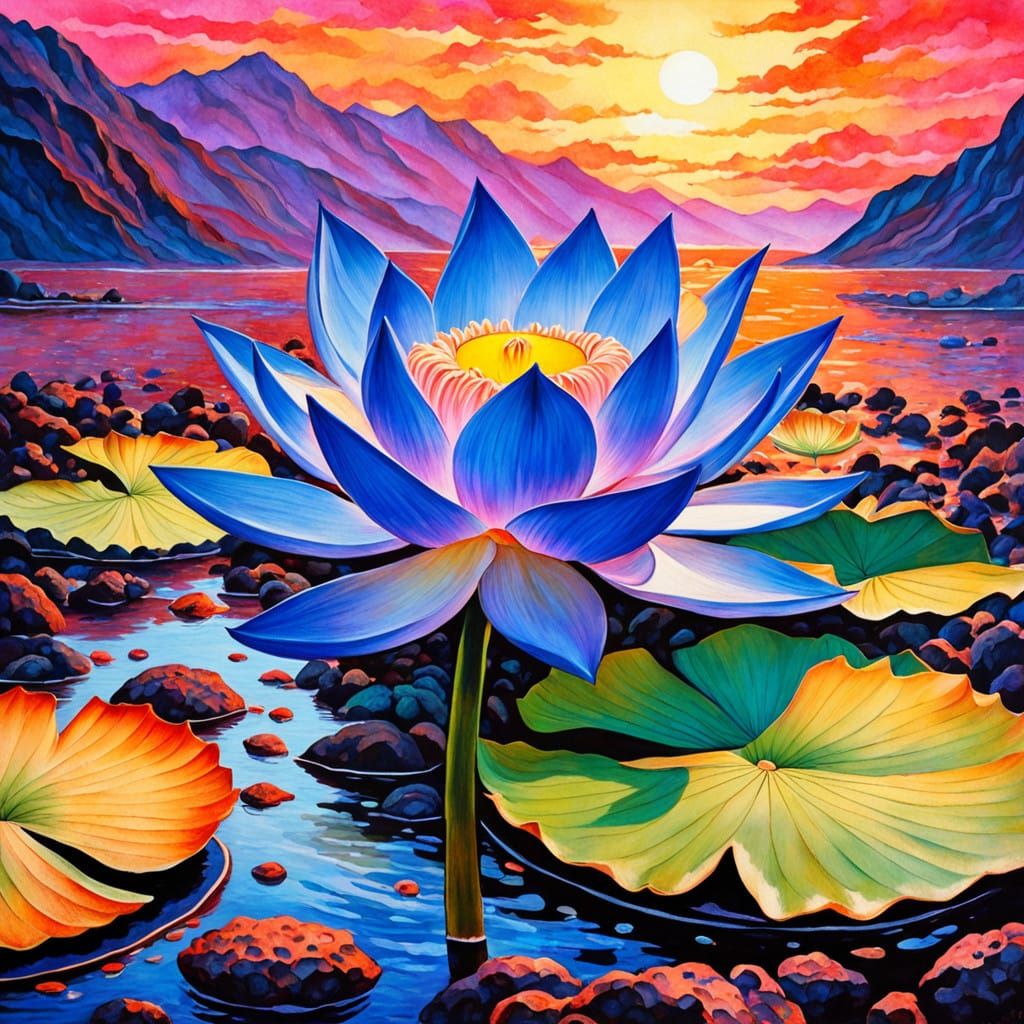 Ethereal Lotus Blooms with a Tiny Baby Inside