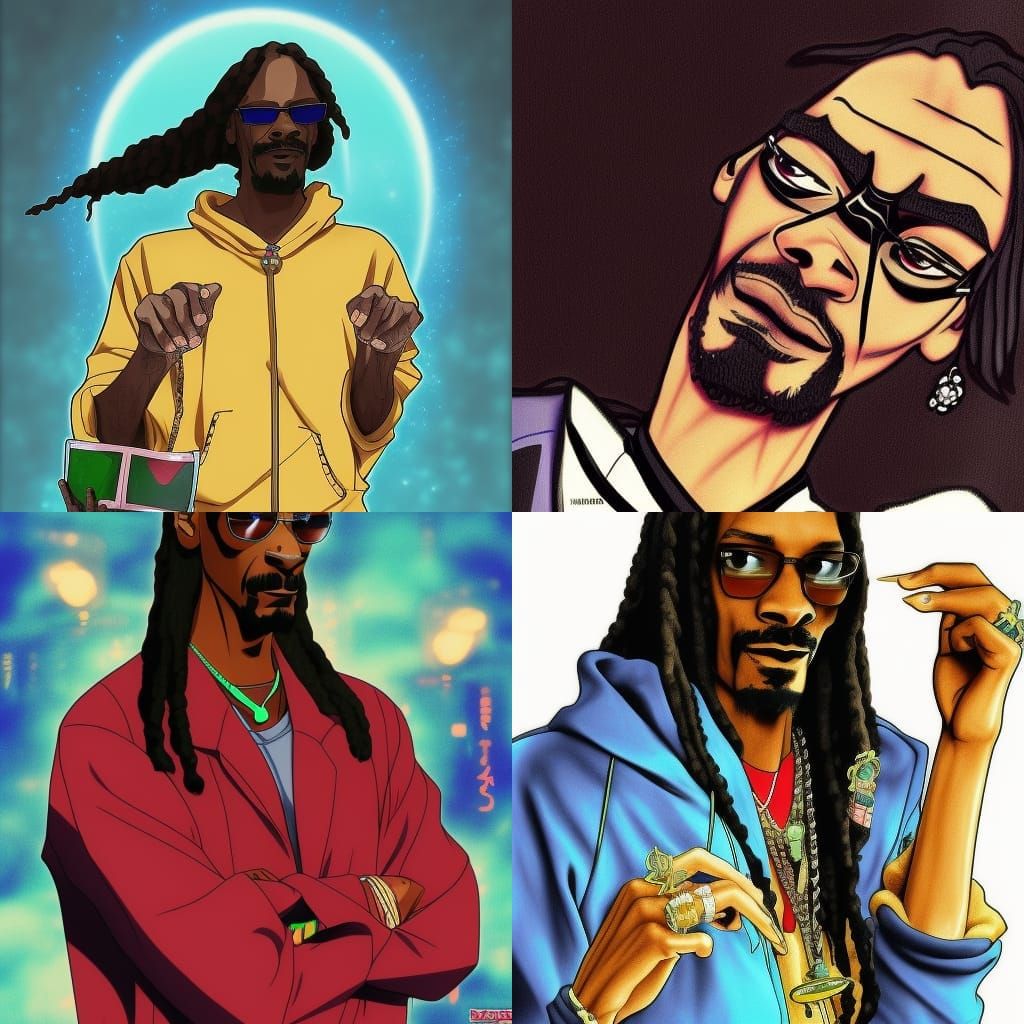Snoop Dogg in Anime Key Visual Style