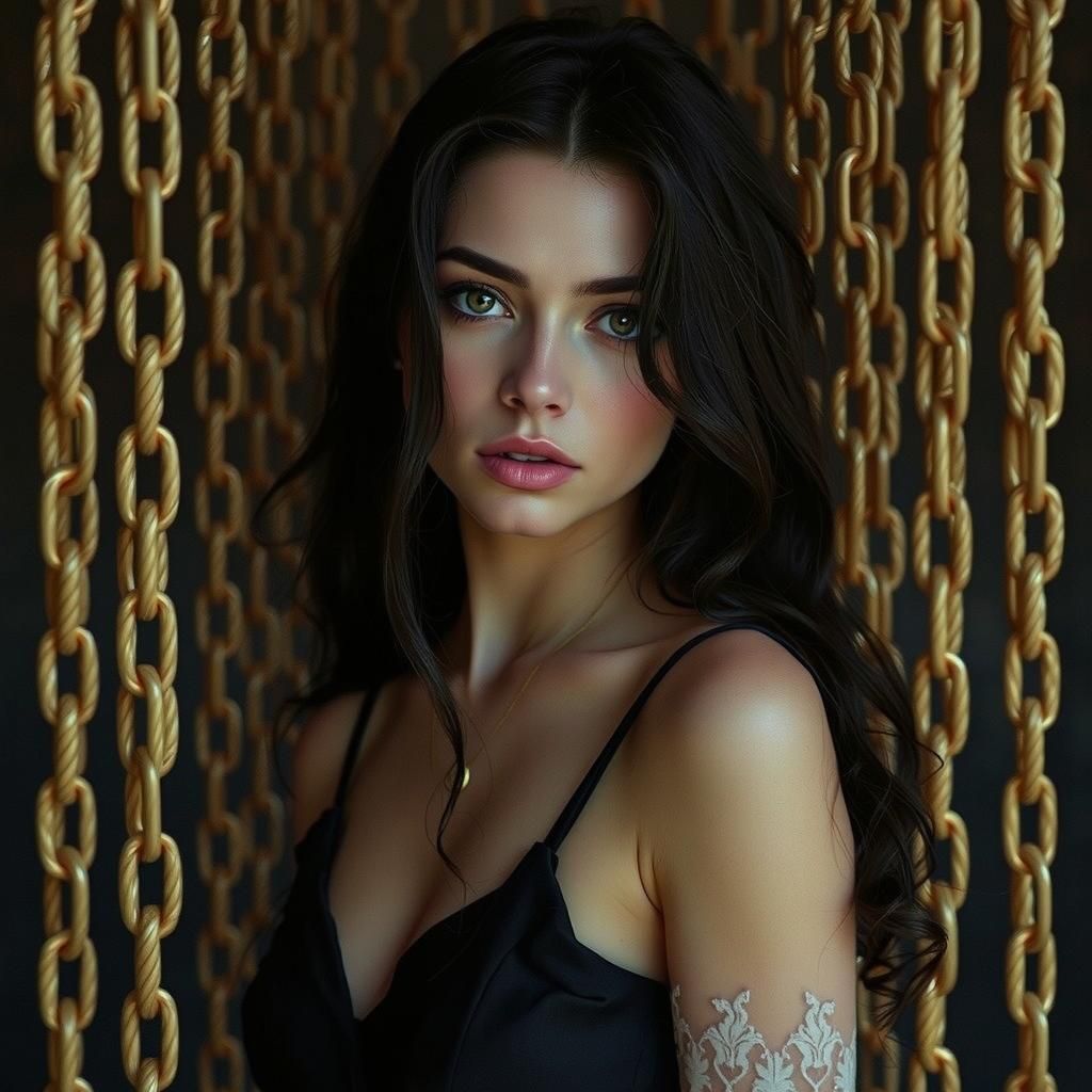 Elegant Woman in White Gown, Old Hollywood Glamour