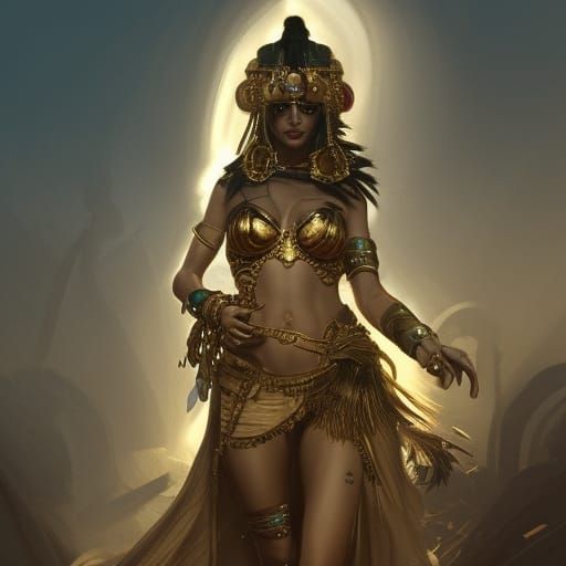 Desert Princess Warrior Belly Dancer in Dark Fantasy Art