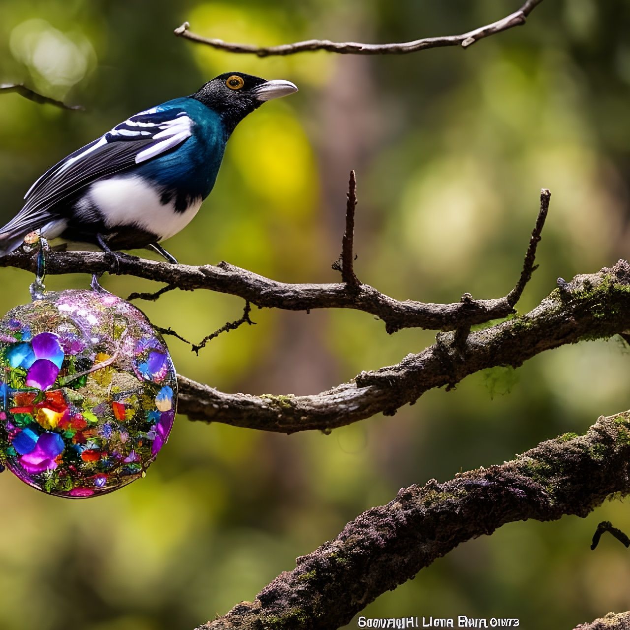 Magpie's Glistening Nest: A Hyperdetailed Fairytale Illustra...