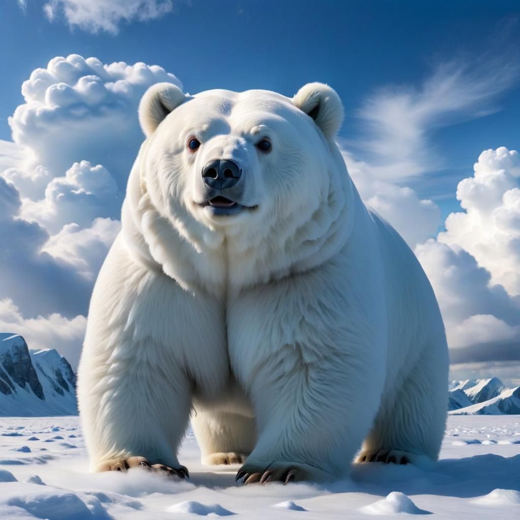 Polar Bear Cloud Drifting in the Sky