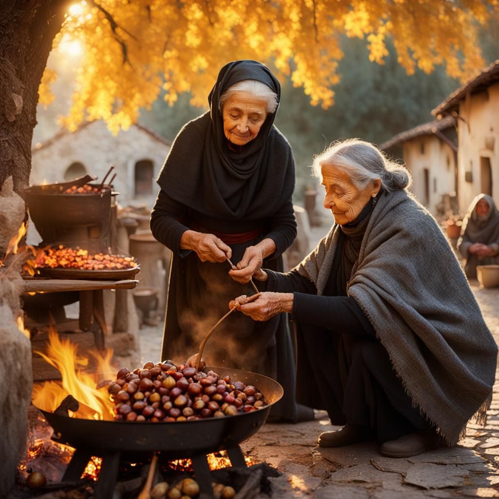 Cozy Italian Autumn Scene in Renaissance Style