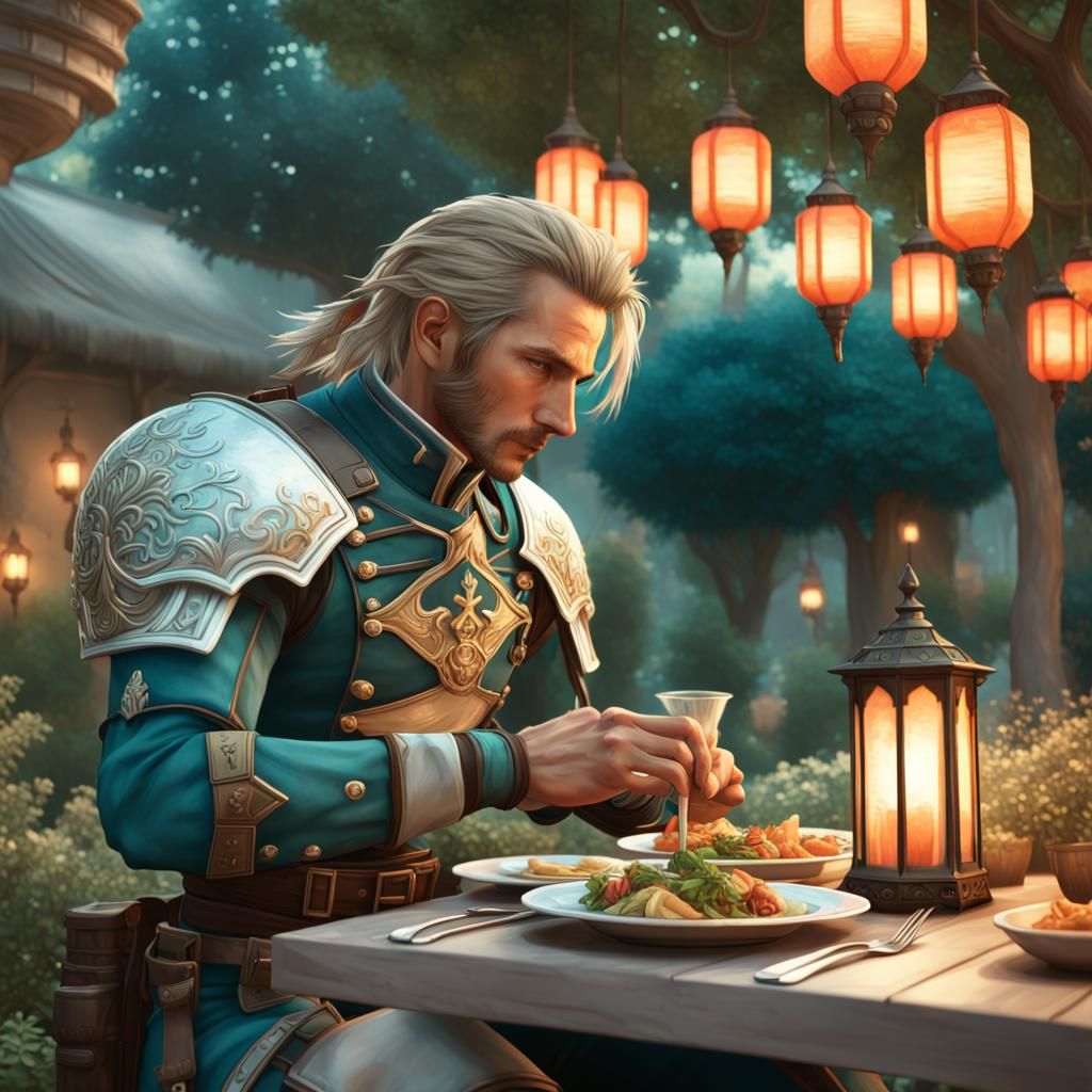 Captain Basch Dinner: Hyperdetailed Digital Art