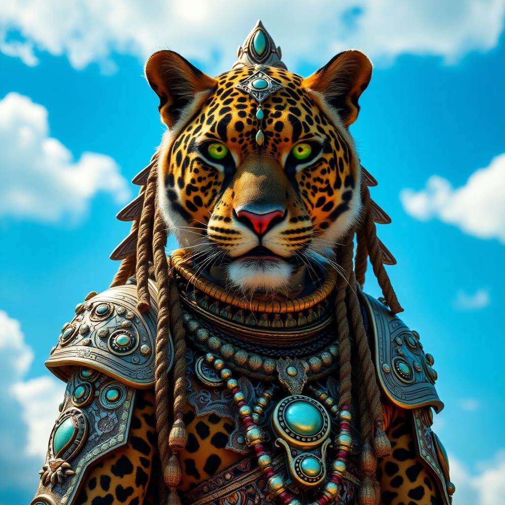Leopard Shaman Warrior with Lemonade Clouds