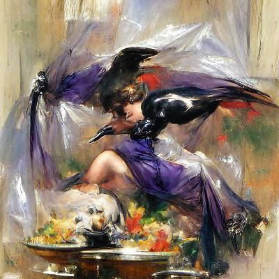 Portrait of Raven in Romantic Style