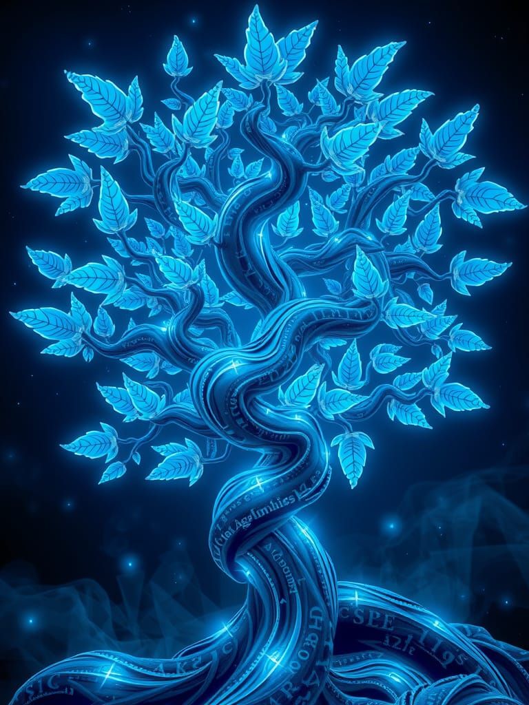 Ethereal Fantasy Tree Glows with Magical Energy