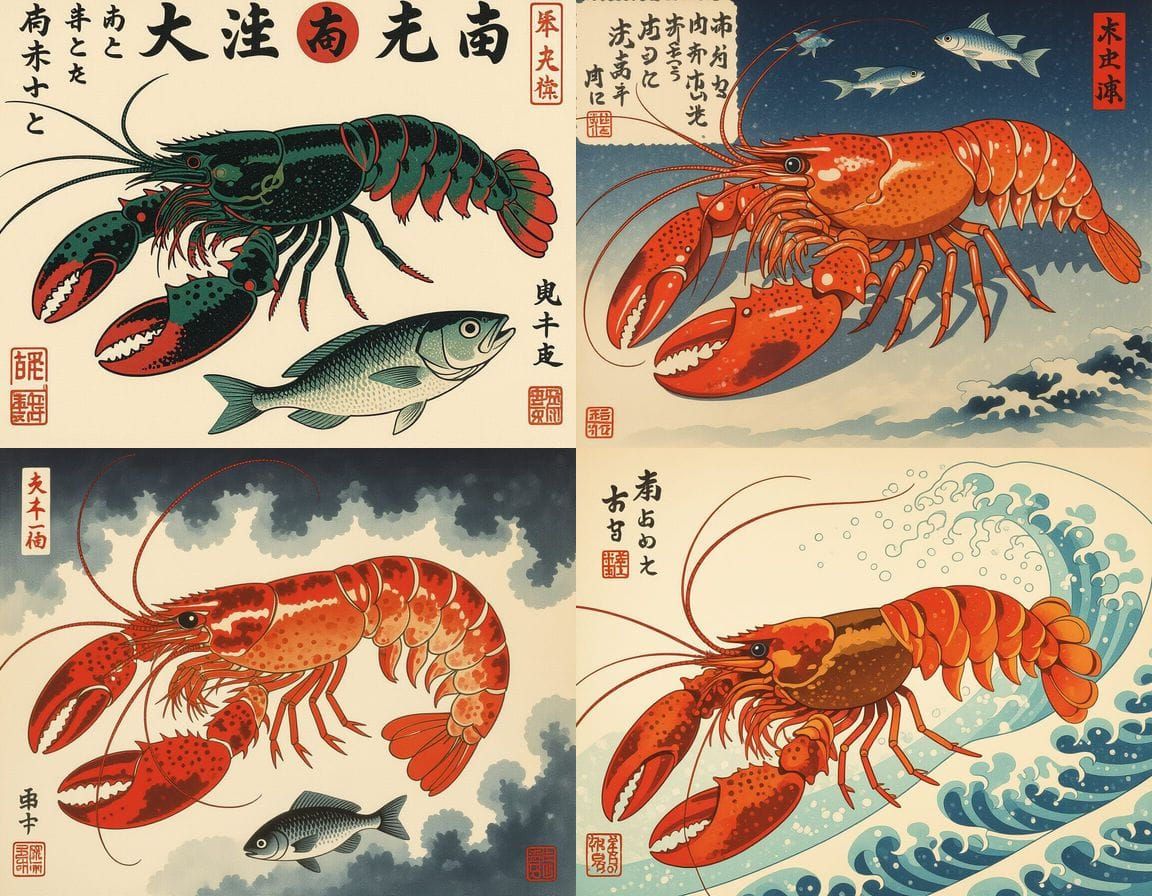 Surreal Mutant Sea Creature in Japanese Art Style