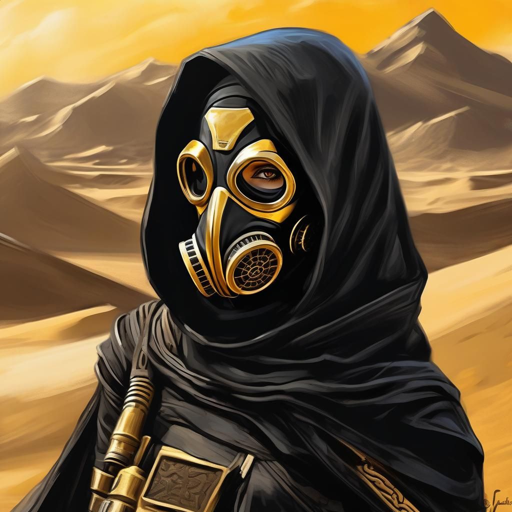 Fremen Assassin in Desert Landscape as Digital Art