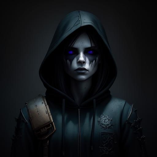 Dark Fantasy Woman Emerges from Shadows