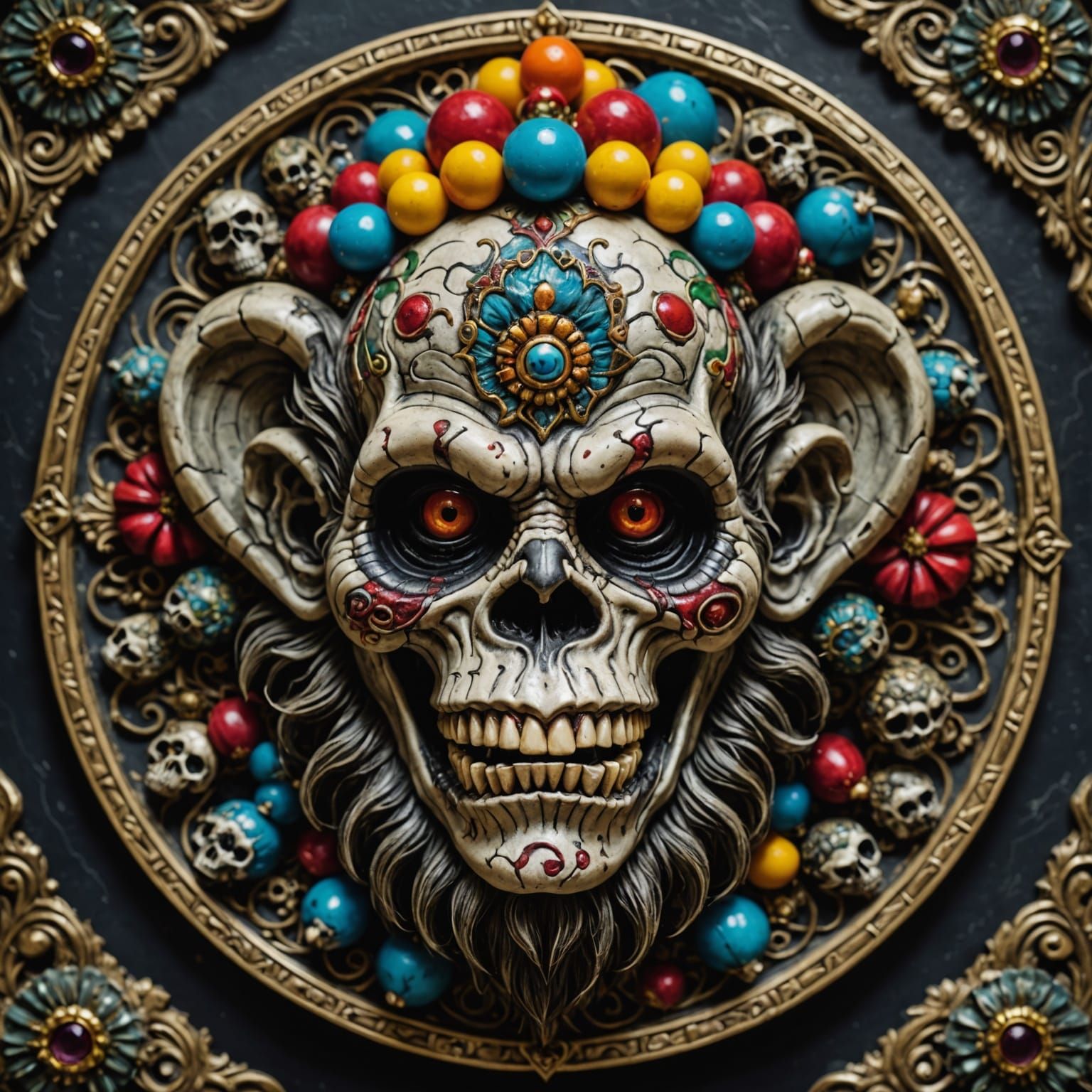 Surreal Zombie Mandala in Hyperrealistic Style