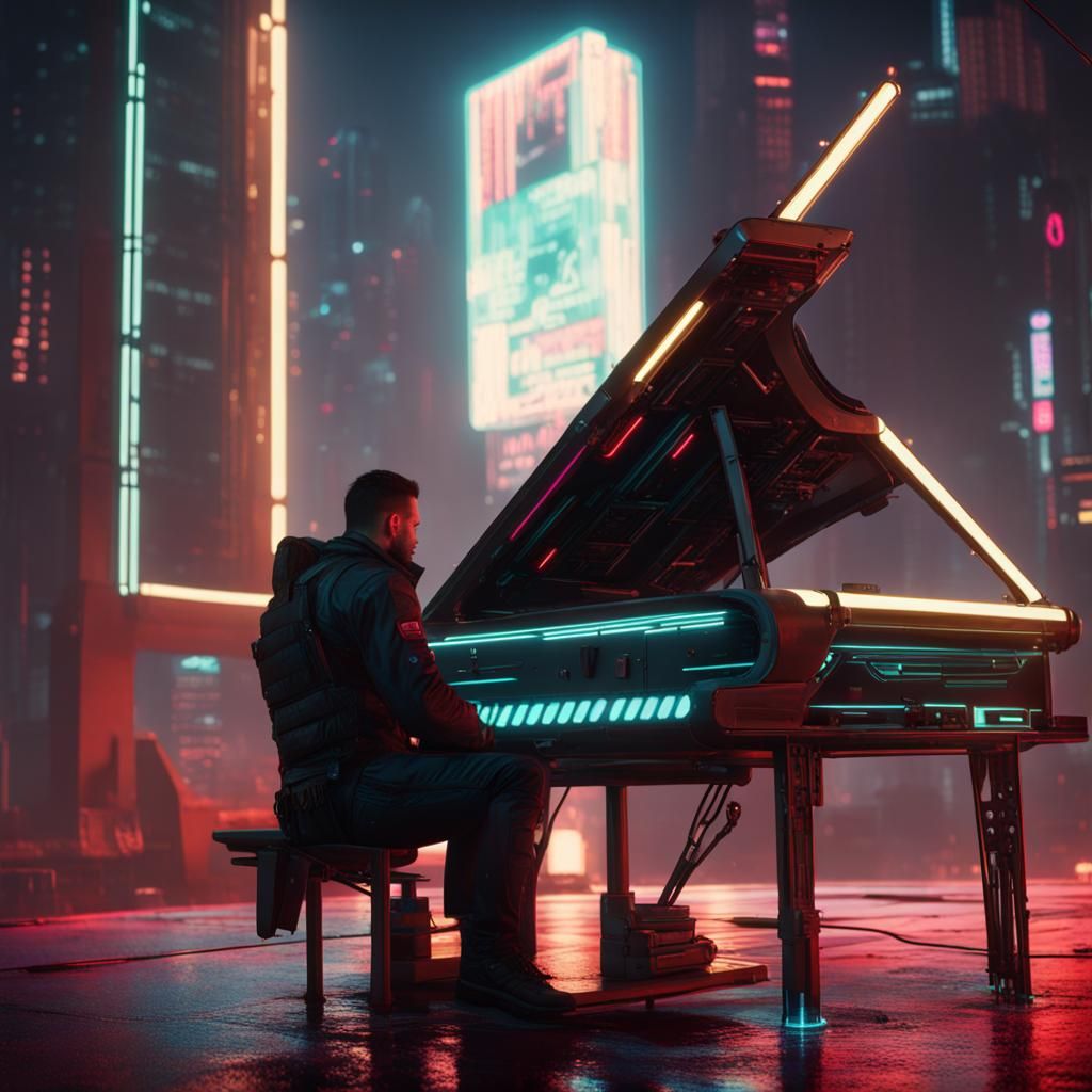 Cyberpunk World Encased in Transparent Base