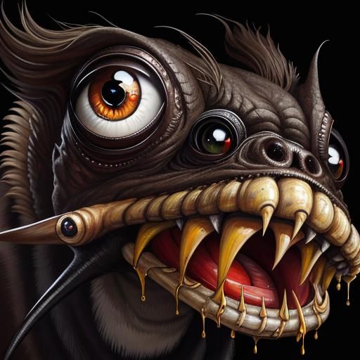 Creepy Animal with Eyes Digital Art