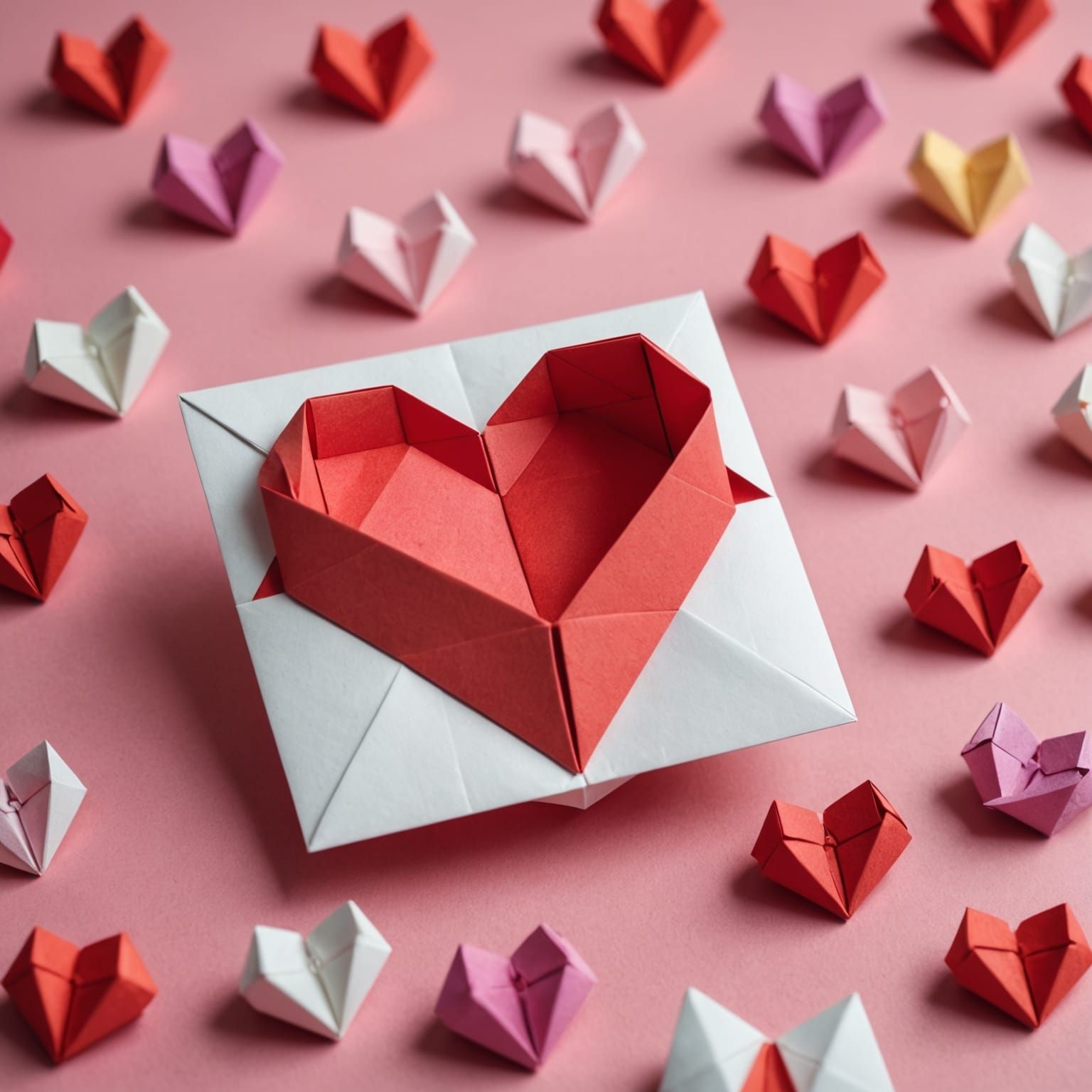 Vibrant Origami Valentine's Day Card