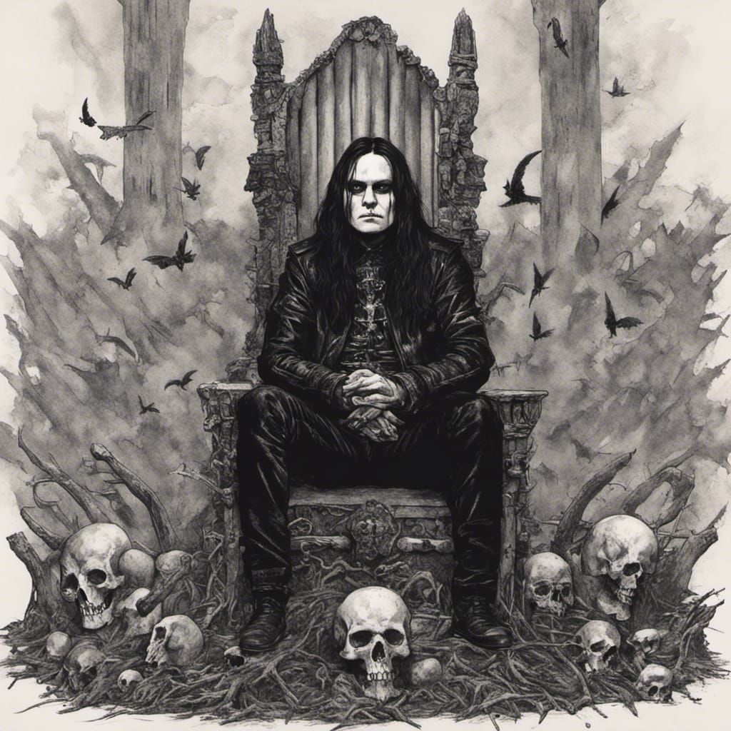 Sinister Bone Throne Under Dark Sky