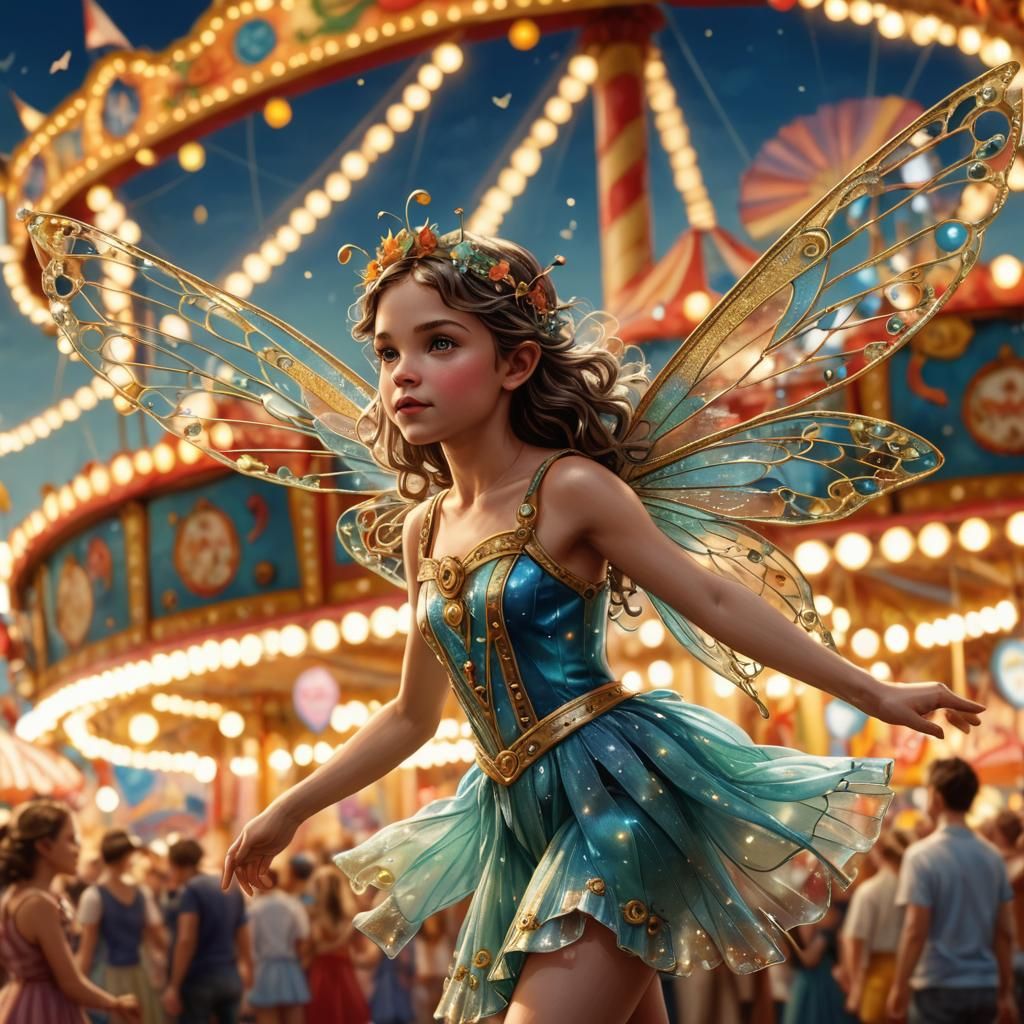 Detailed Carnival Fairy in Barker Style