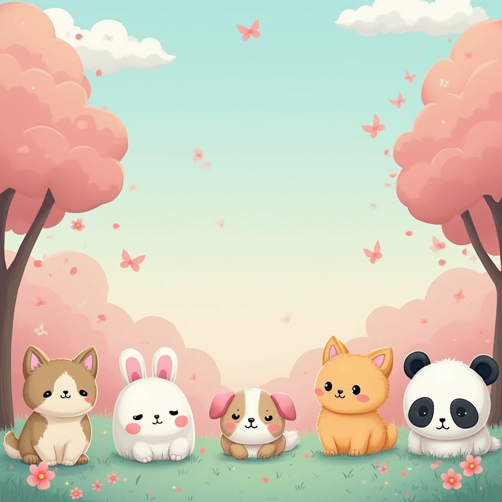 Kawaii Menagerie in Pastel Paradise