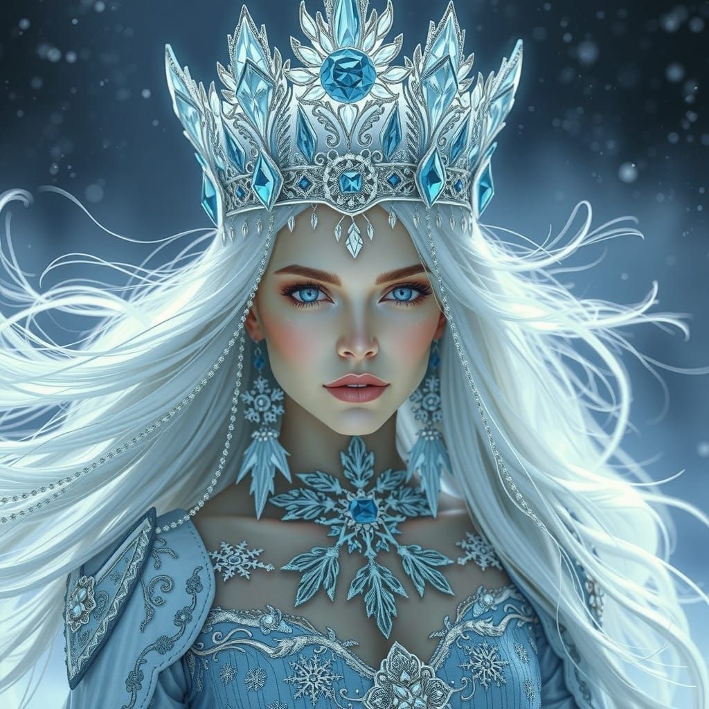 Regal Ice Queen in a Winter Realm
