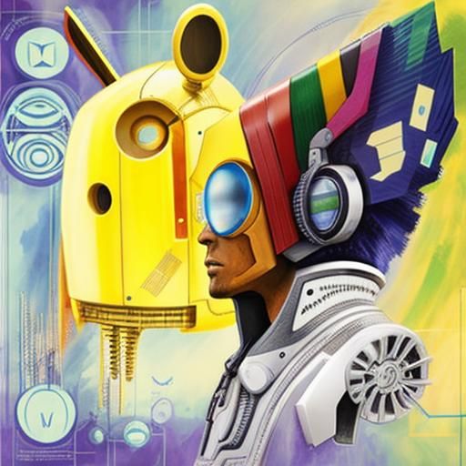 Retrofuturistic Matrix: Intricate Circuitry and Geometric De...