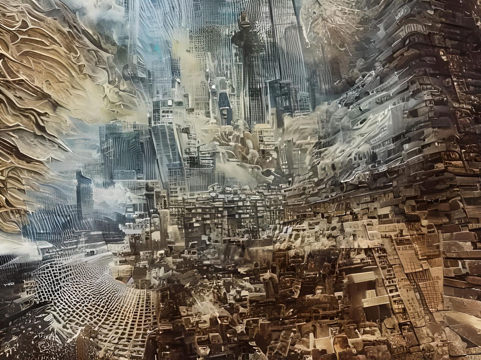 Futuristic Cityscape with Bizarre Creatures in Detailed 3D