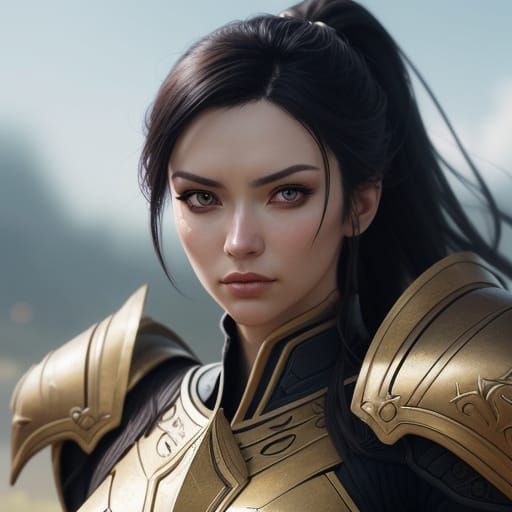 Epic Anime-Inspired Portrait of a Young Warrior in Armor