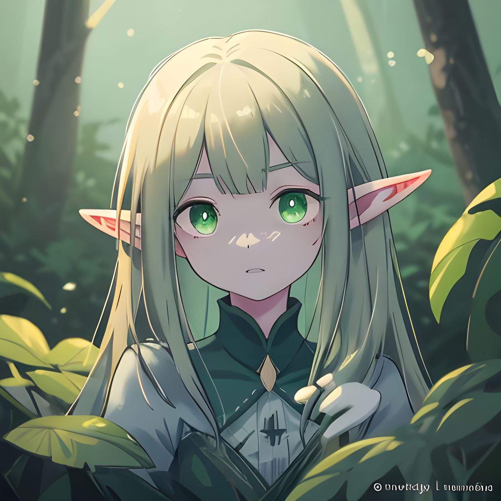 Elf Woman with Emerald Eyes, Fantasy Concept Art