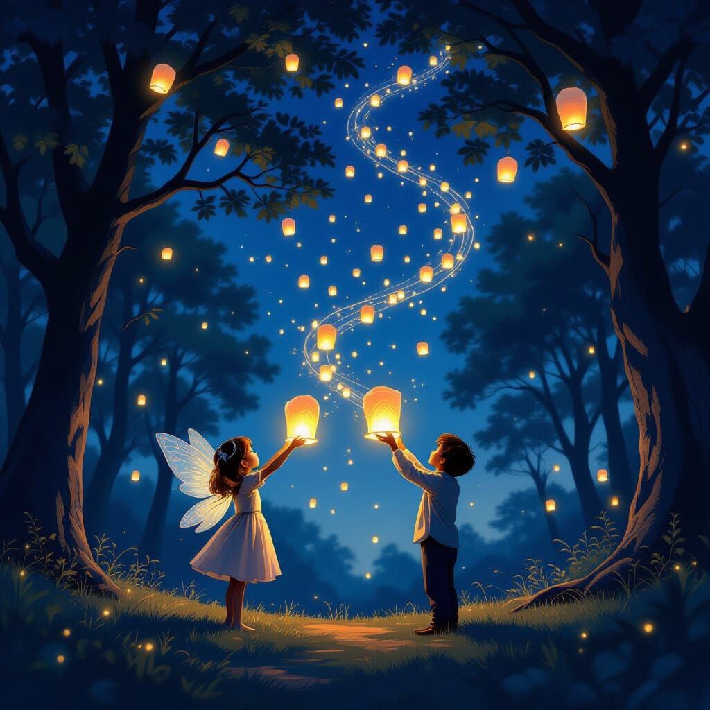 Magical Lantern Festival at Night