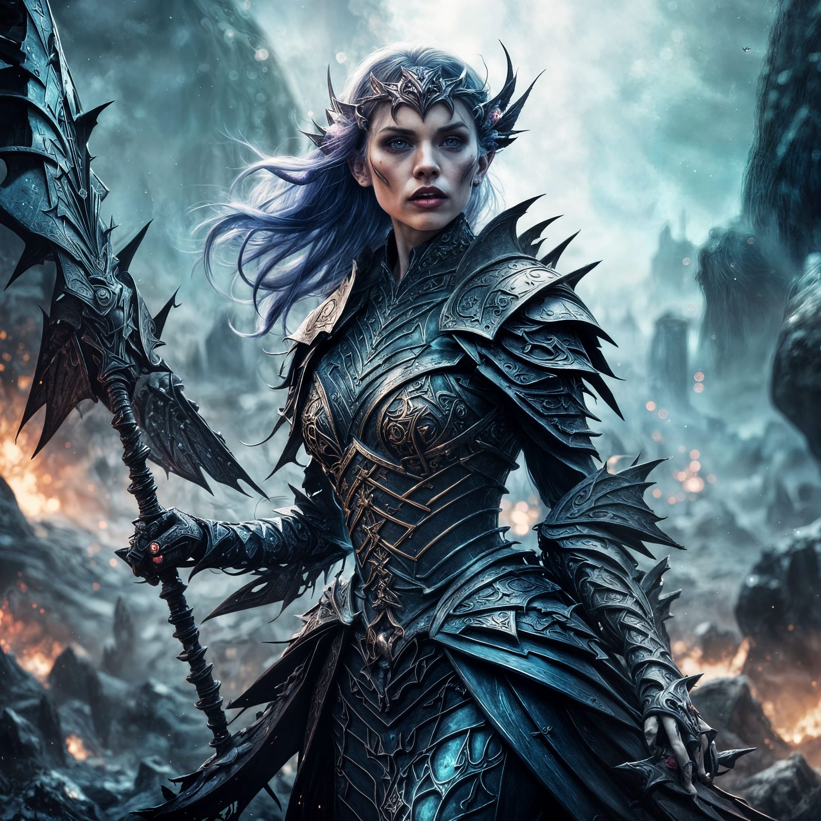 Goth Fairy Battle Goddess in Digital Art