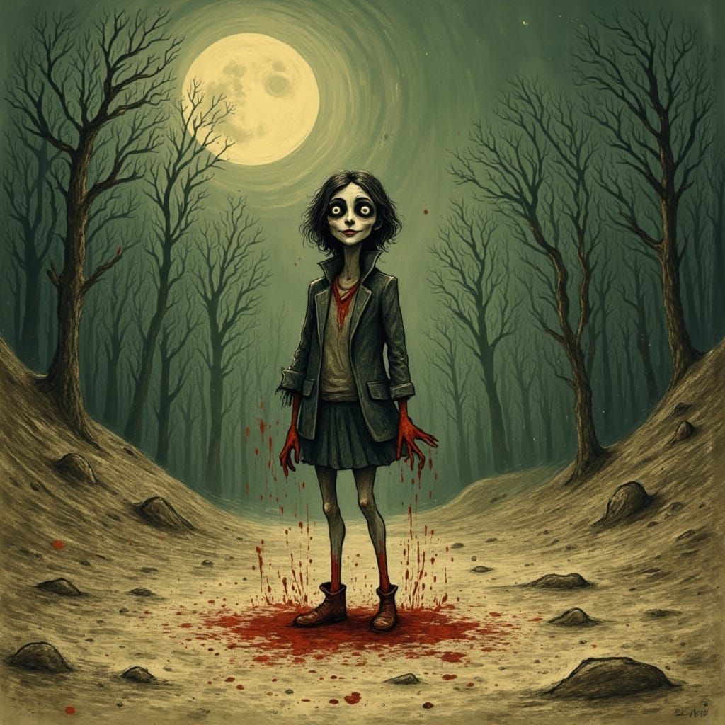 Red and Beige. <lora:SybilThorn-FluxLORA7:1.0> <lora:SybilTh...