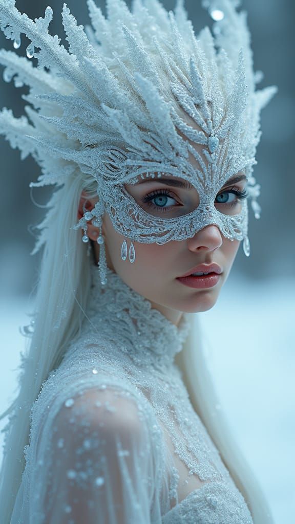 Crystalline Elegance: A Hyper-Realistic Fantasy Portrait