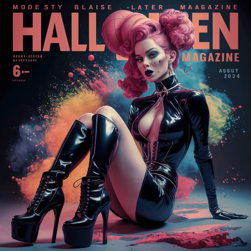 Magazine Cover: Modesty Blaise as Varla in Latex Fashion