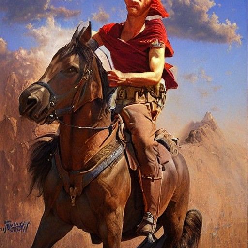 Heroic Figure in Oil Painting Style