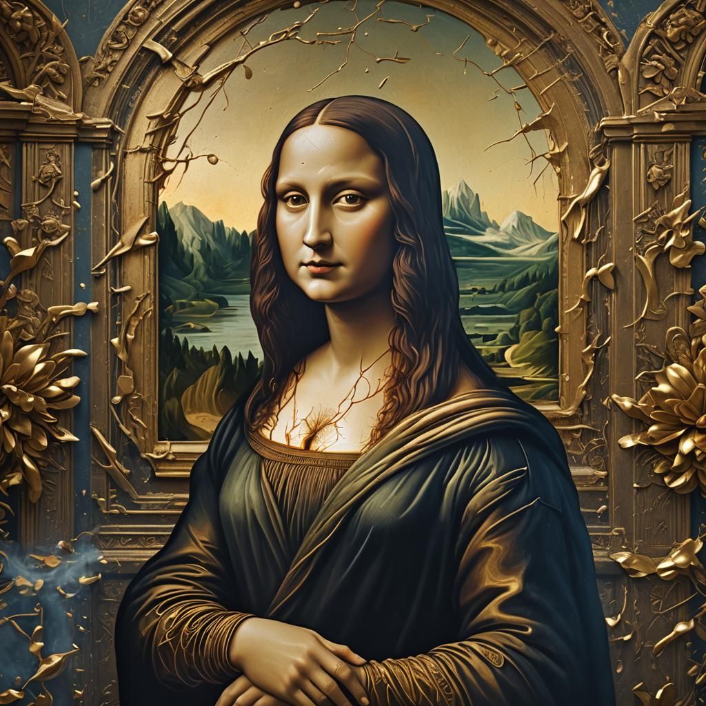 Detailed Matte Painting of Mona Lisa