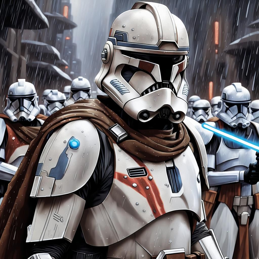 Obi-Wan Leads Clone Troopers in Dark City