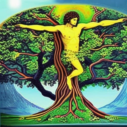 Garden of Eden with Archangel Michael