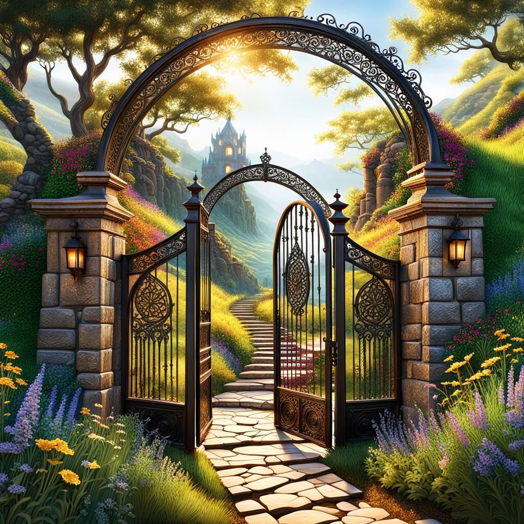 mesmerizing beauty of an intricately-designed iron gateway T...