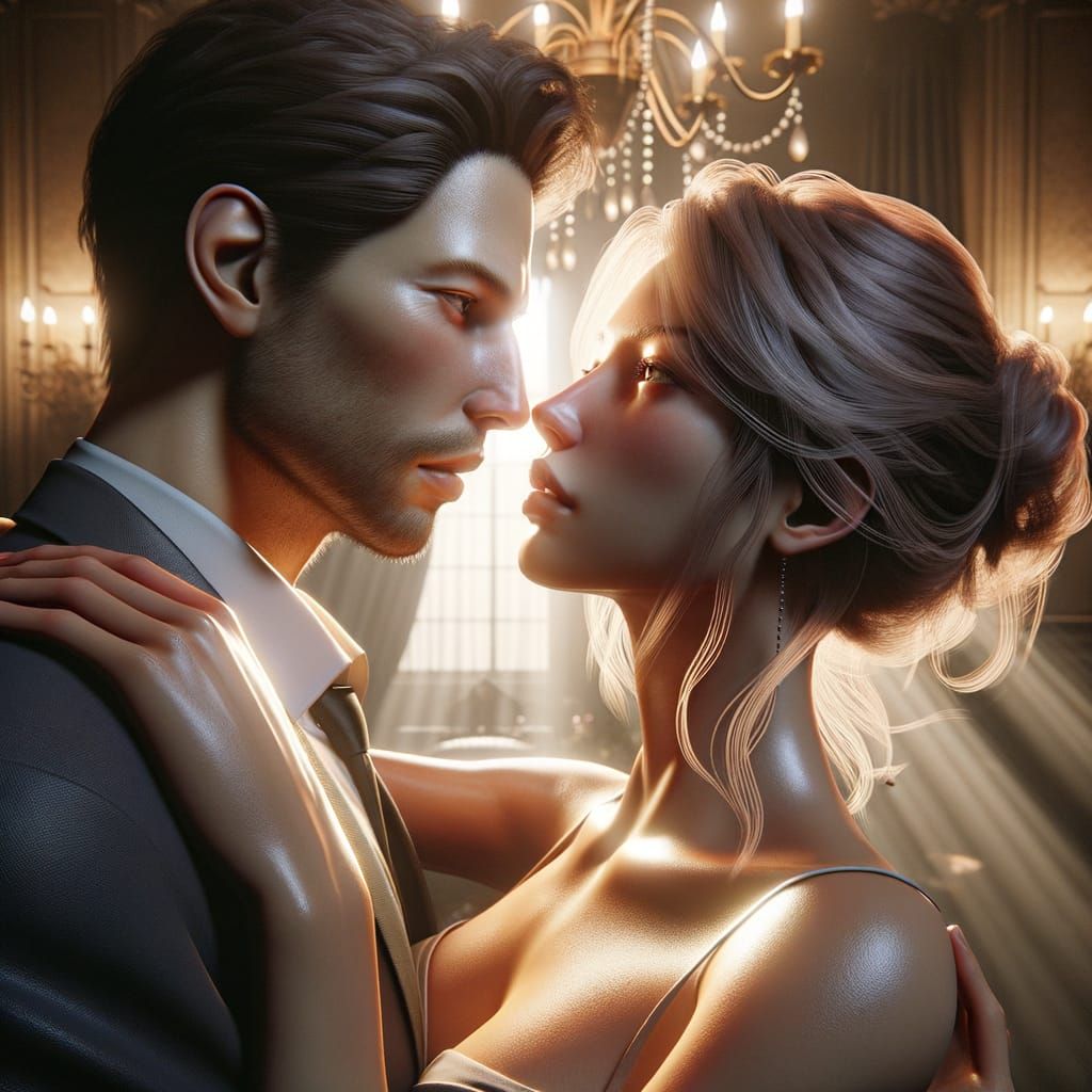 Romantic Interlude in Elegant Setting