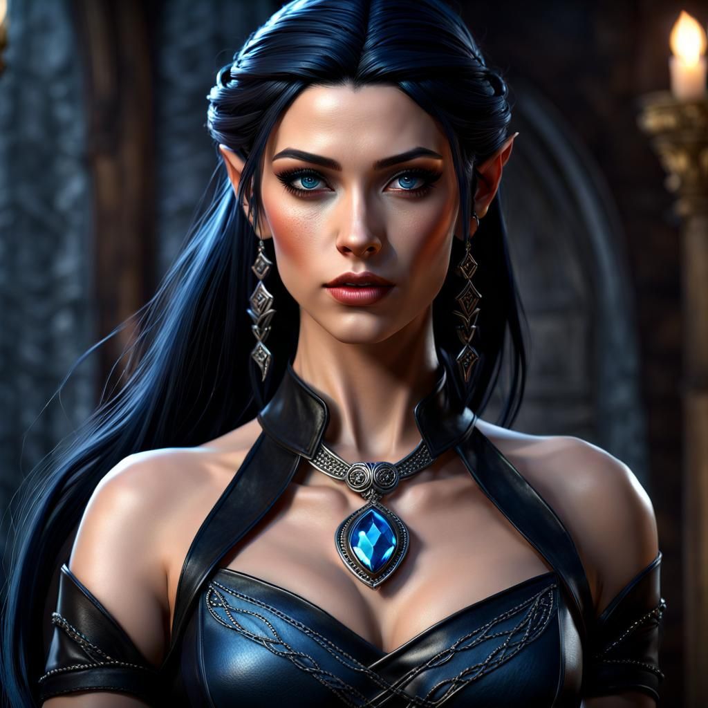 Hyperrealistic Half Elf with Braided Hair
