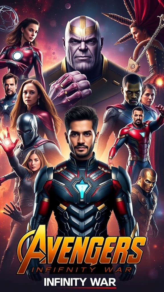 Avengers: Infinity War AI Poster with User Integration