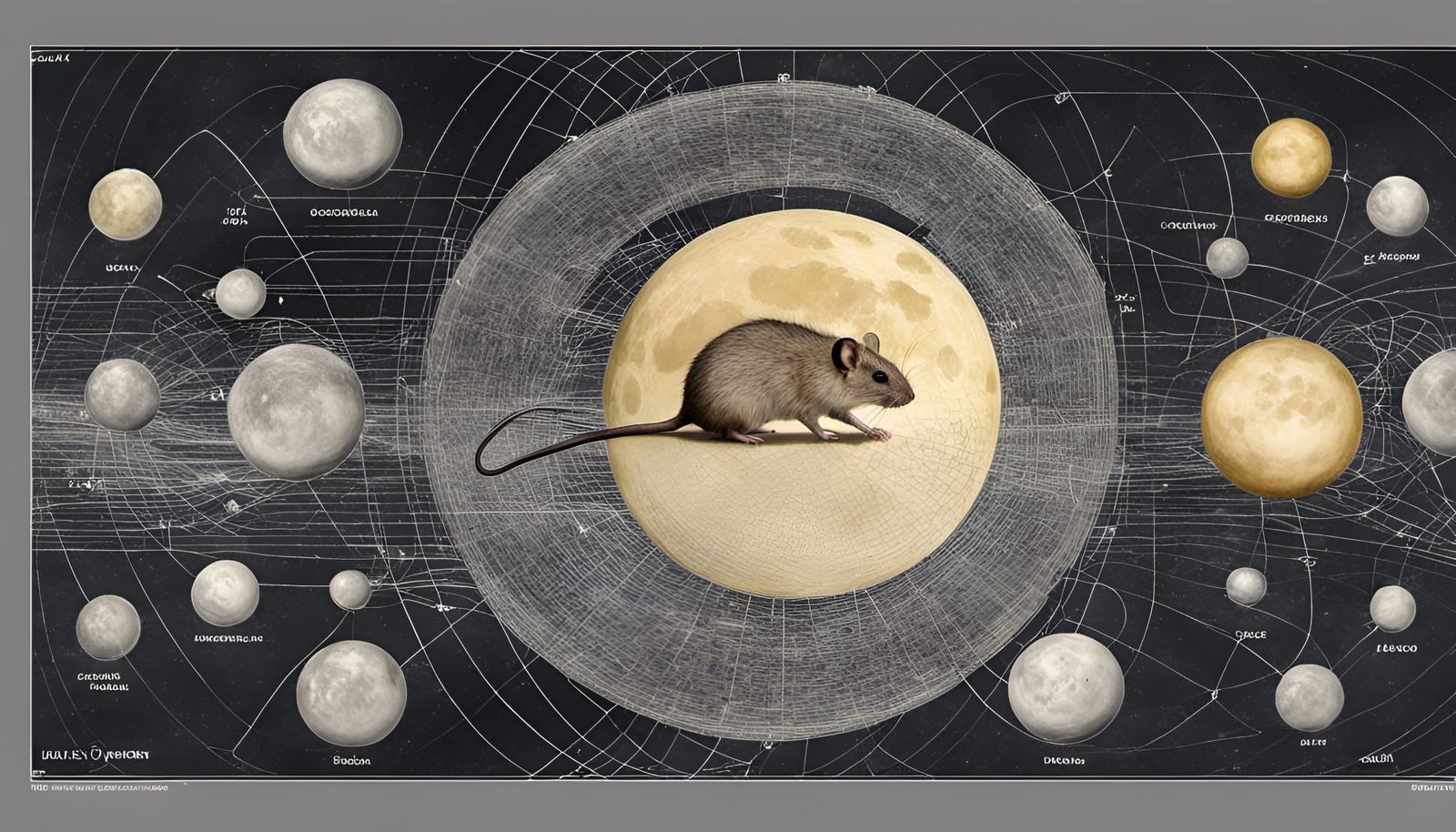 Schematic Drawing: Cheese Moon with Geometric Design