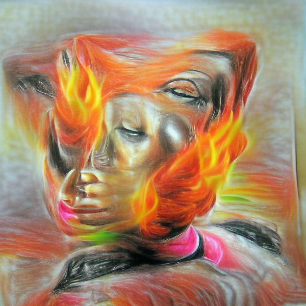 Woman on Fire: A Pastel Art Piece