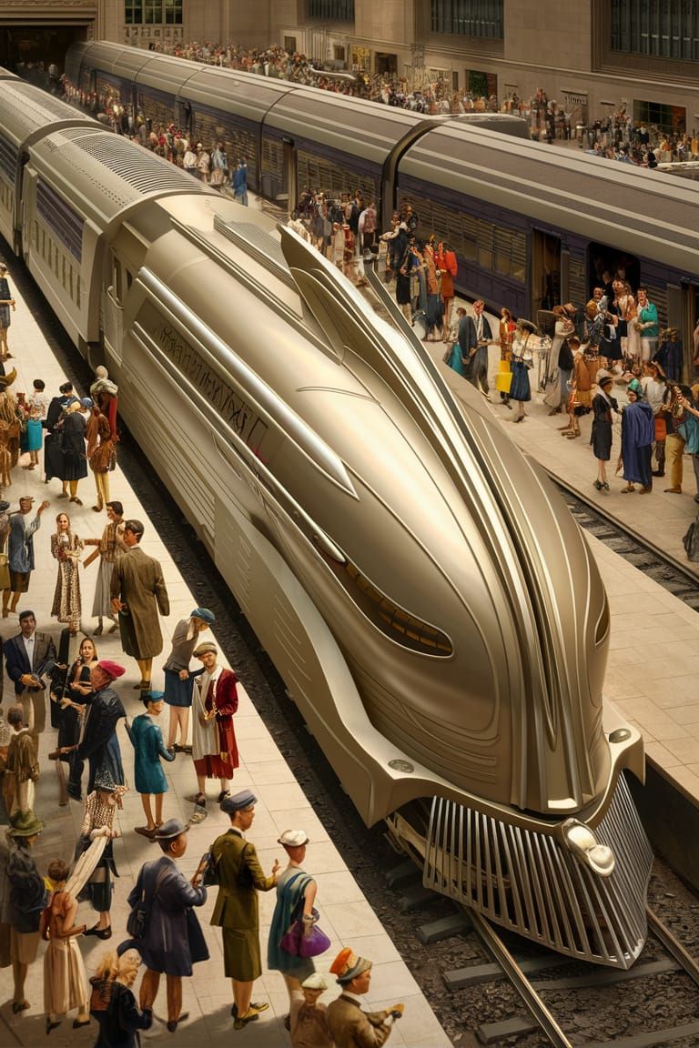 Streamline Moderne Locomotive in Grand Central Station
