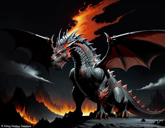 Majestic Dragon in Dynamic Fantasy Art Style