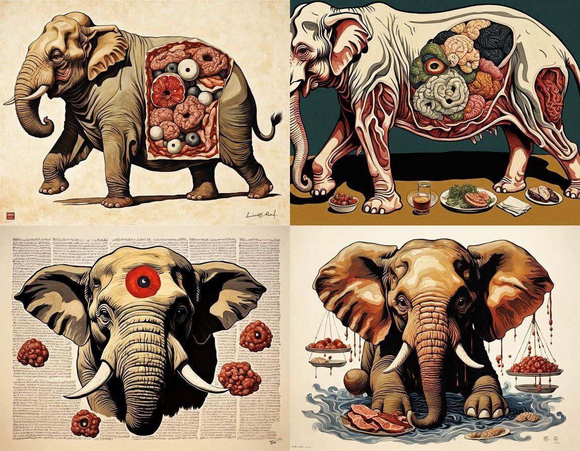 Surreal Anatomical Horror in Ukiyo-e Style